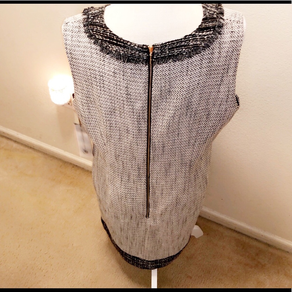 🆕KARL LAGERFELD Gray Tweed Sleeves Dress - Picture 2 of 5